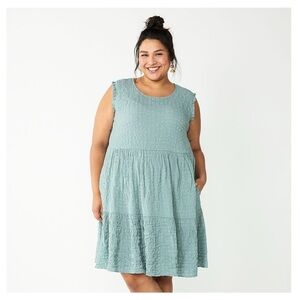 Sonoma Textured Sleeveless Dress in Teal size 2X